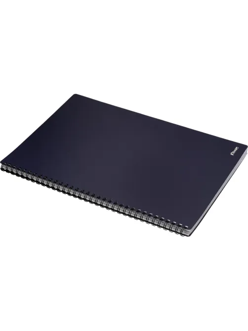 Бизнес-тетрадь Комус А4 100л, кл., обл пластик, спираль, синяя Classic