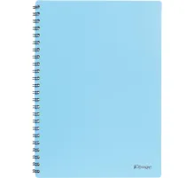 Бизнес-тетрадь Комус А5 60л, кл., обл.пластик, спираль, голубая Classic