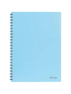 Бизнес-тетрадь Комус А5 60л, кл., обл.пластик, спираль, голубая Classic