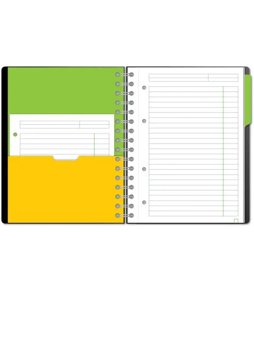 Бизнес-тетрадь SMARTBOOK А5 120л. линейка,спир,микроп,разд,карм,жел-зел