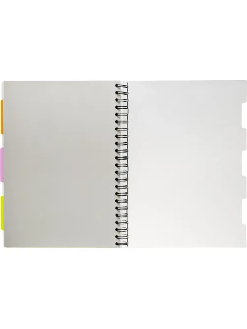 Бизнес-тетрадь 140л,кл,А4,SPIRAL BOOK Серый,евроспир,обл.пласт,раздел.84103