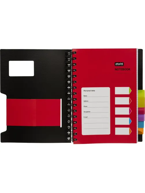 Бизнес-тетрадь А5,200л,кл,греб. Attache Selection Office book черн металлик