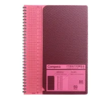 Бизнес-блокнот В5, в точку, 50л, со съемн. линейкой Comix C7108 RD красный