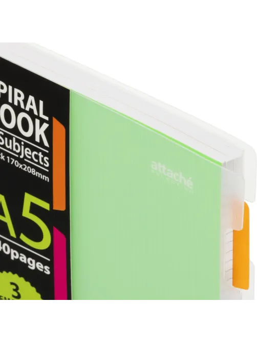 Бизнес-тетрадь 140л,кл,А5,SPIRAL BOOK Салатовый,евросп,обл.пл,раздел.84108