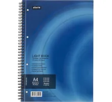 Бизнес-тетрадь 100л,кл,А4,LightBook,спираль,обл.синий,блок белый 70г/м