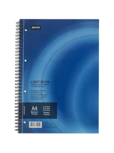 Бизнес-тетрадь 100л,кл,А4,LightBook,спираль,обл.синий,блок белый 70г/м