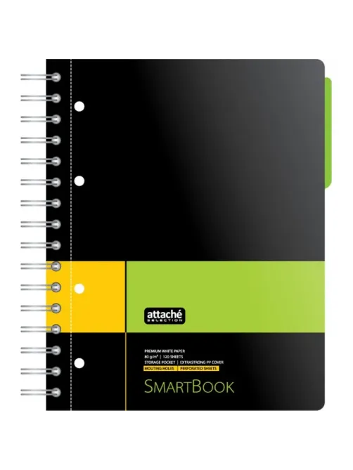Бизнес-тетрадь SMARTBOOK А5 120л. линейка,спир,микроп,разд,карм,жел-зел