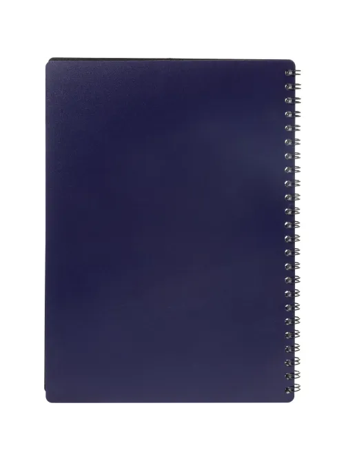 Бизнес-тетрадь Комус А5 60л, кл., обл.пластик, спираль, синяя Classic