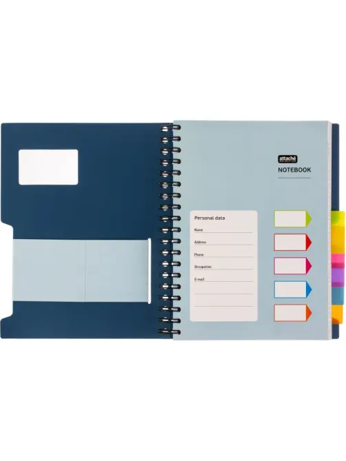 Бизнес-тетрадь B5,200л,кл,греб Attache Selection Office book синийметаллик