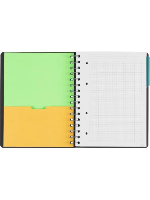 Бизнес-тетрадь SMARTBOOK А5 120л. клетка,спир,микроп,разд,карм,сер-бирюз