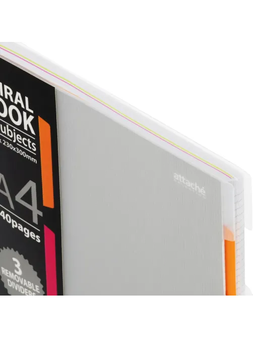 Бизнес-тетрадь 140л,кл,А4,SPIRAL BOOK Серый,евроспир,обл.пласт,раздел.84103