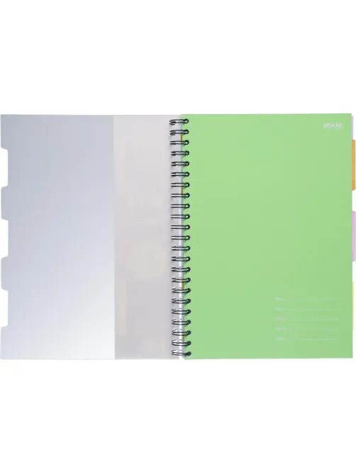 Бизнес-тетрадь 140л,кл,А4,SPIRAL BOOK Салатовый,евросп,обл.пл,раздел.84102