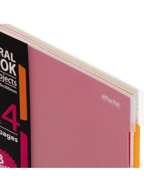 Бизнес-тетрадь 140л,кл,А4,SPIRAL BOOK Розовый,евроспир,обл.пласт,разд.84105