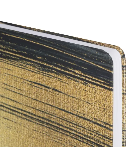 Бизнес-блокнот Gold Collection А5 96л,клетка,картон,сшивка,резинка,черный