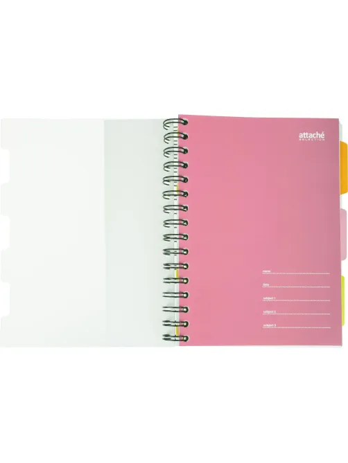 Бизнес-тетрадь 140л,кл,А5,SPIRAL BOOK Розовый,евроспир,обл.пласт,разд.84111