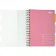 Бизнес-тетрадь 140л,кл,А5,SPIRAL BOOK Розовый,евроспир,обл.пласт,разд.84111