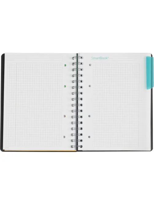 Бизнес-тетрадь SMARTBOOK А5 120л. клетка,спир,микроп,разд,карм,сер-бирюз