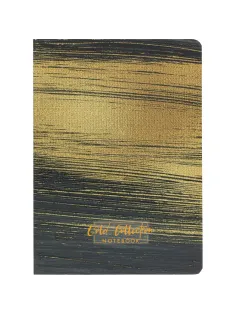 Бизнес-блокнот Gold Collection А5 96л,клетка,картон,сшивка,резинка,черный