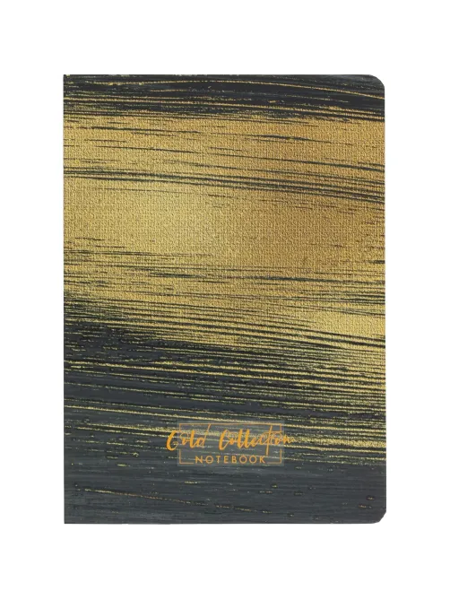 Бизнес-блокнот Gold Collection А5 96л,клетка,картон,сшивка,резинка,черный