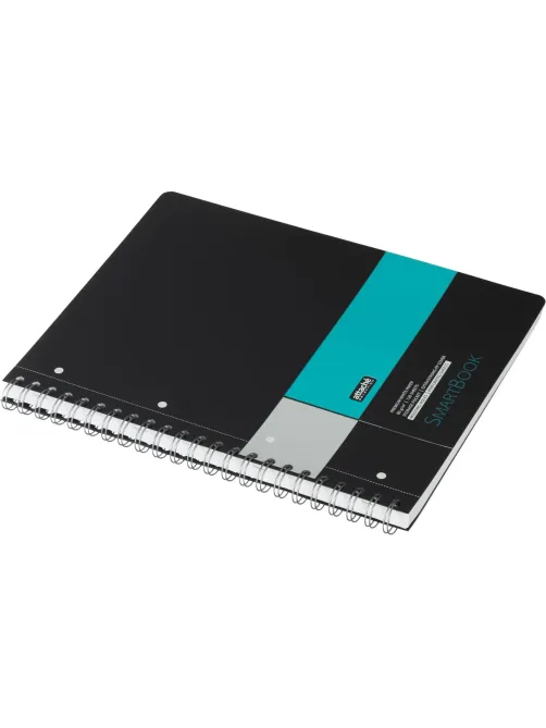 Бизнес-тетрадь SMARTBOOK А4 120л. клетка,спир,микроп,разд,карм,сер-бирюз