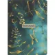 Бизнес-блокнот Floral А5 96л клетка,обл.тв.лам.картон, сшивка,резинка,зелен