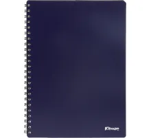 Бизнес-тетрадь Комус А5 60л, кл., обл.пластик, спираль, синяя Classic