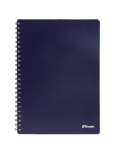 Бизнес-тетрадь Комус А5 60л, кл., обл.пластик, спираль, синяя Classic