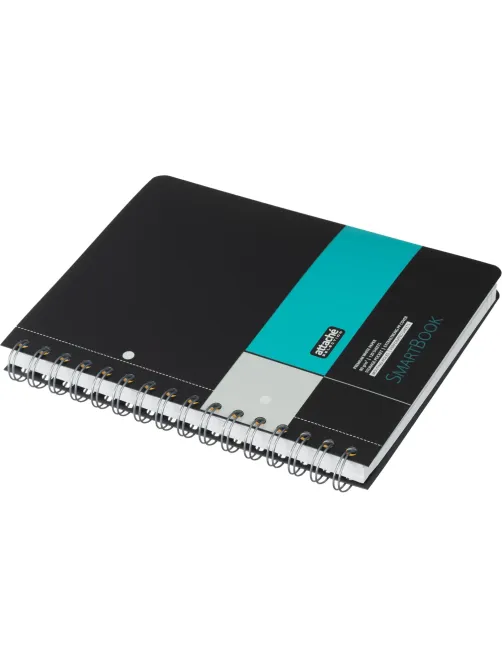 Бизнес-тетрадь SMARTBOOK А5 120л. клетка,спир,микроп,разд,карм,сер-бирюз