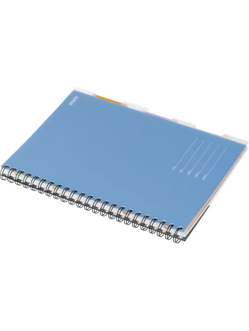 Бизнес-тетрадь 140л,кл,А4,SPIRAL BOOK Синий,евроспир,обл.пласт,раздел.84101
