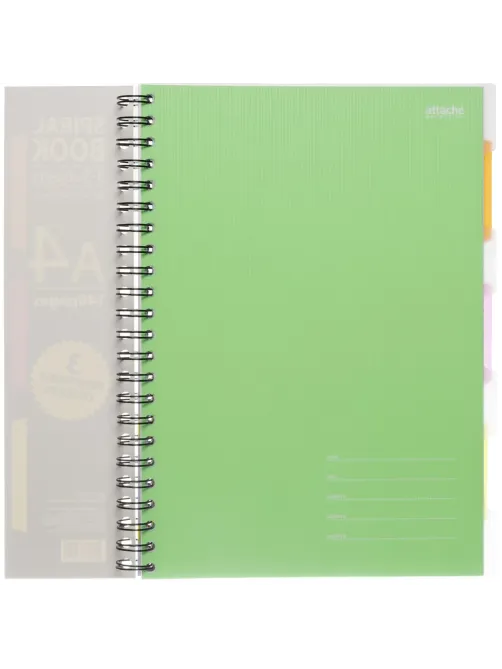 Бизнес-тетрадь 140л,кл,А4,SPIRAL BOOK Салатовый,евросп,обл.пл,раздел.84102