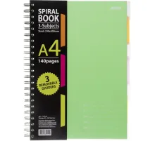Бизнес-тетрадь 140л,кл,А4,SPIRAL BOOK Салатовый,евросп,обл.пл,раздел.84102