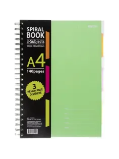 Бизнес-тетрадь 140л,кл,А4,SPIRAL BOOK Салатовый,евросп,обл.пл,раздел.84102