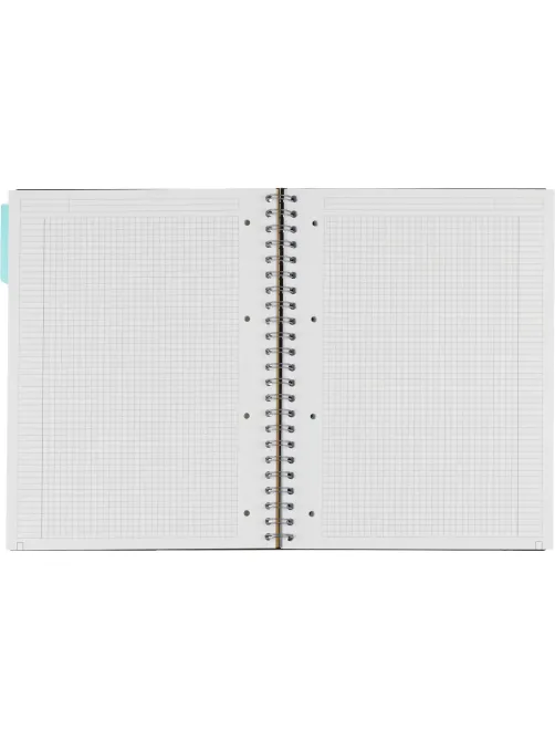 Бизнес-тетрадь SMARTBOOK А4 120л. клетка,спир,микроп,разд,карм,сер-бирюз