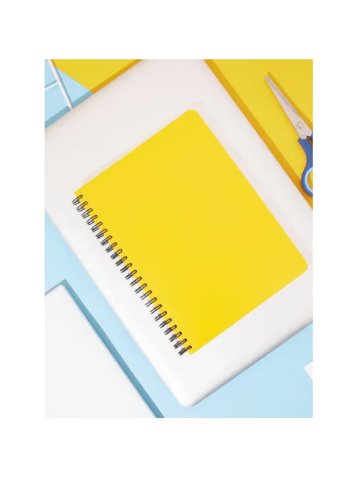 Бизнес-тетрадь А5,96л,кл,спир,пластик,тон.бл. Attache Bright colours Желтый