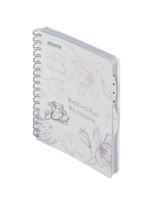 Бизнес-тетрадь А5,140л,кл,спир,плас Attache Selection Flower DreamsBlossom