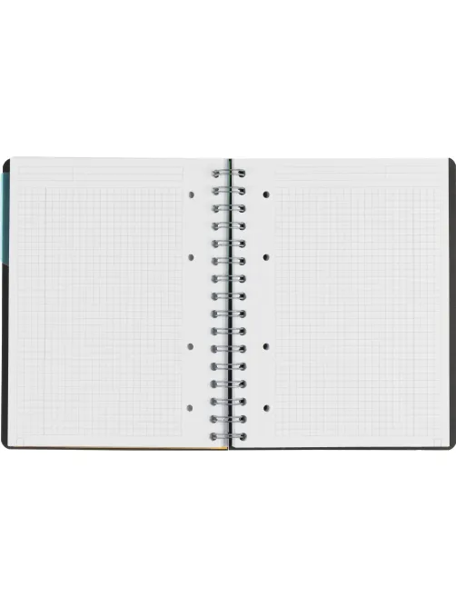 Бизнес-тетрадь SMARTBOOK А5 120л. клетка,спир,микроп,разд,карм,сер-бирюз