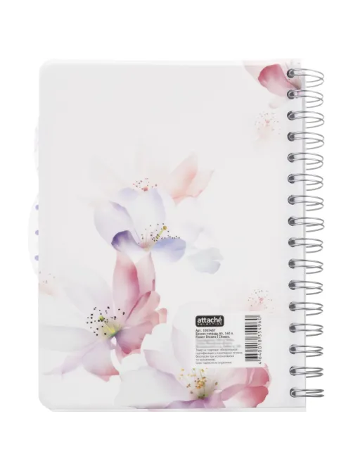 Бизнес-тетрадь А5,140л,кл,сп,пласт Attache Selection Flower Dreams I Choose