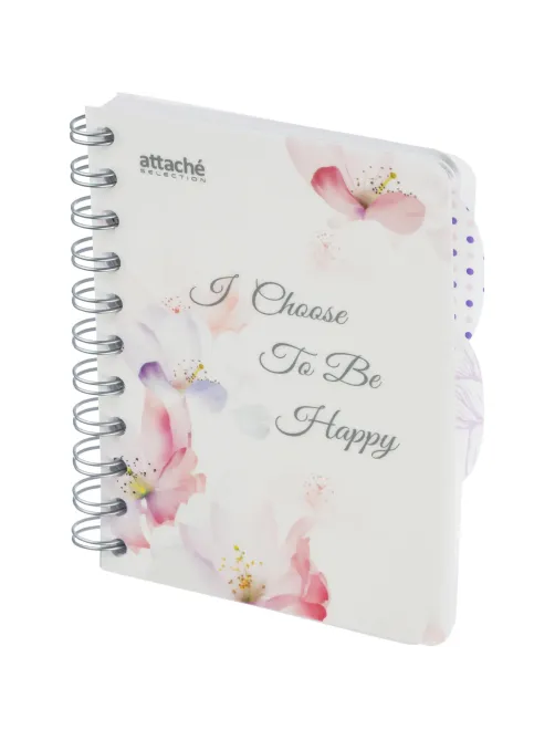 Бизнес-тетрадь А6,120л,кл,спир,пласт Attache Selection Flower Dreams 876753