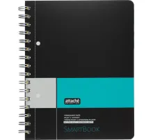 Бизнес-тетрадь SMARTBOOK А5 120л. клетка,спир,микроп,разд,карм,сер-бирюз