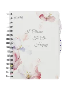 Бизнес-тетрадь А5,140л,кл,сп,пласт Attache Selection Flower Dreams I Choose