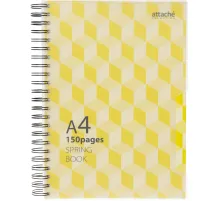 Бизнес-тетрадь А4,150л,кл,плас.спир.Attache Selection SPRING BOOK жел 84232