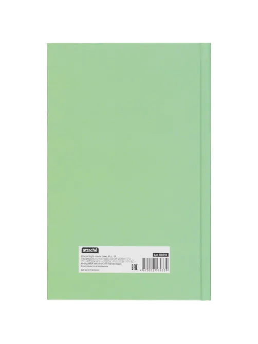 Бизнес-тетрадь А5,80л,7БЦ мат.лам,тон.бл,кл, Attache Bright colours лайм