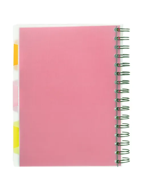 Бизнес-тетрадь 140л,кл,А5,SPIRAL BOOK Розовый,евроспир,обл.пласт,разд.84111