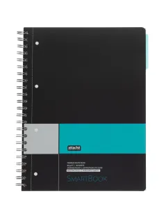 Бизнес-тетрадь SMARTBOOK А4 120л. клетка,спир,микроп,разд,карм,сер-бирюз