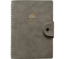 Бизнес-тетрадь Infolio 14x20см 96л клет спираль Исследовать,сер I1778/grey