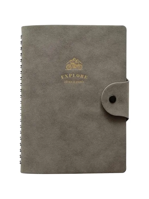 Бизнес-тетрадь Infolio 14x20см 96л клет спираль Исследовать,сер I1778/grey