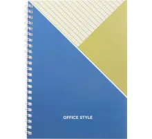Бизнес-тетрадь А5,48л,обл.карт,греб,кл,Office Style,голубая