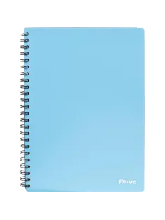 Бизнес-тетрадь Комус А5 100л, кл., обл пластик, спираль,голубая  Classic