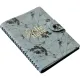 Бизнес-тетрадь Infolio 14x20см 96л клетка спираль Цветы, серый I1771/grey