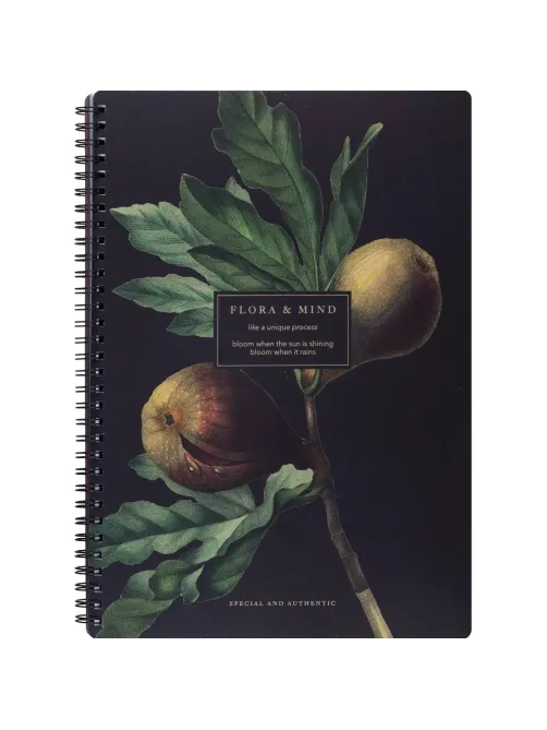 Бизнес-тетрадь, BS, А4, 96л., клетка, мягкий, спираль. Flora, инжир, N4283